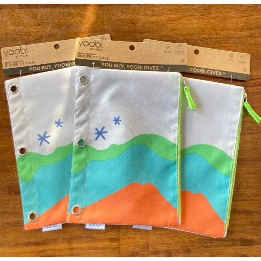 Yoobi Single Zipper Pencil Case Abstract Mountains